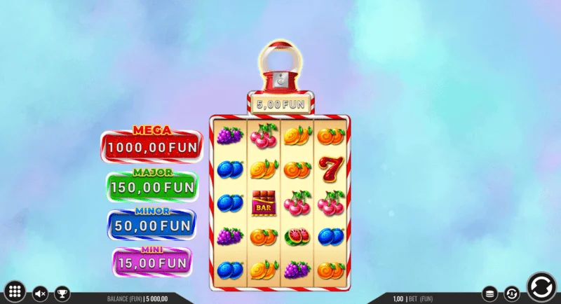 Sweet Candy Cash Stash - екран за игра со колони и контролни копчиња